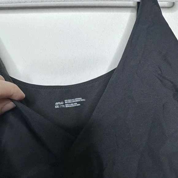 Aerie Wrap One Piece Swimsuit Womens Size XXL Black Vacation Resort Full Coverag - Picture 4 of 6